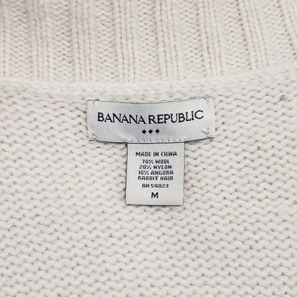 Vtg Banana Republic‎ Womens Fair Isle Wool Angora Sweater Vest Cream Sz M - Picture 6 of 11